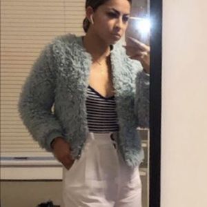 Wide-legged white pants